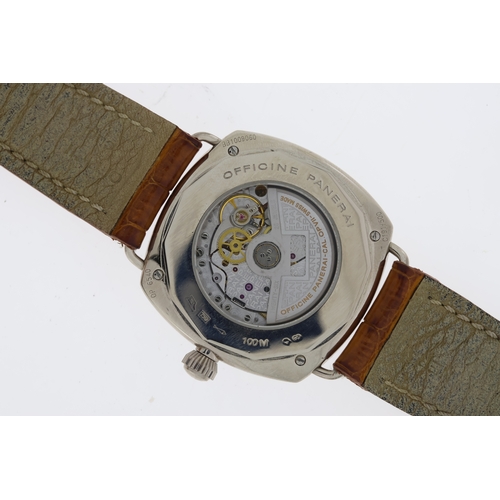 41 - 18CT PANERAI RADIOMIR AUTOMATIC REFERENCE OP6540 BOX AND PAPERS, circular black dial with baton and ... 