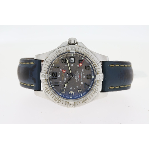 1 - BREITLING COLT GMT REFERENCE A32350 BOX AND PAPERS 2006, circular silver dial with arabic numeral ho... 