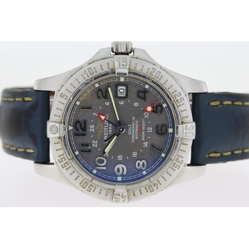 1 - BREITLING COLT GMT REFERENCE A32350 BOX AND PAPERS 2006, circular silver dial with arabic numeral ho... 