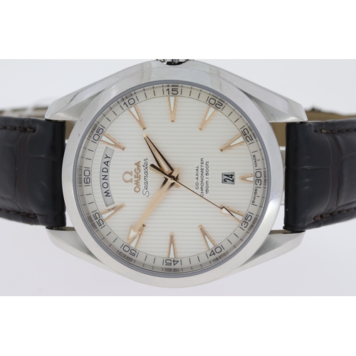 100 - OMEGA SEAMASTER AQUA TERRA CO-AXIAL CHRONOMETRE DAY DATE REFERENCE 231.13.42.22.02.001, white stripe... 