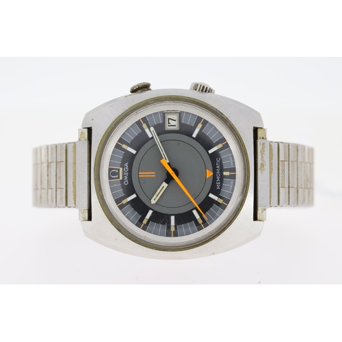 102 - VINTAGE OMEGA MEMOMATIC REFERENCE 166.072, grey two tone dial, orange center seconds and inner dial,... 