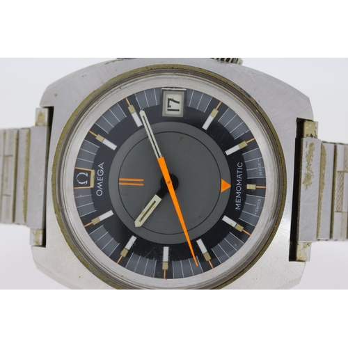 102 - VINTAGE OMEGA MEMOMATIC REFERENCE 166.072, grey two tone dial, orange center seconds and inner dial,... 