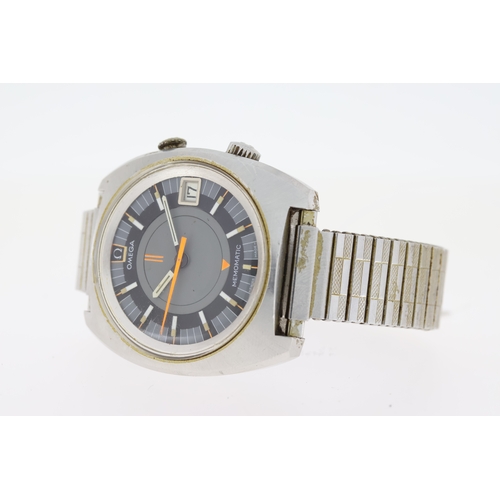 102 - VINTAGE OMEGA MEMOMATIC REFERENCE 166.072, grey two tone dial, orange center seconds and inner dial,... 