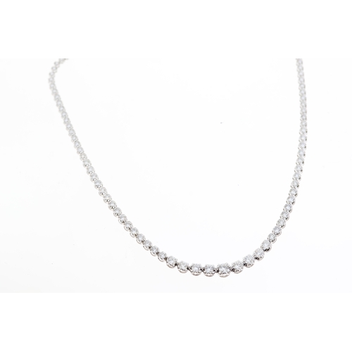 1020 - 7ct Diamond Necklace, 18ct white gold diamond set necklace. 109 claw set diamonds. 7.00ct total weig... 