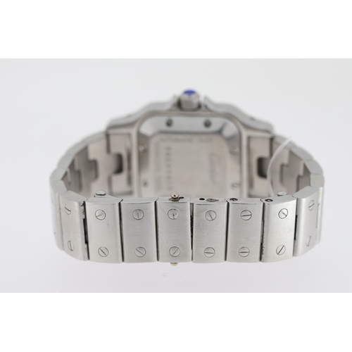 109 - CARTIER SANOTS AUTOMATIC DIAMOND SET REFERENCE 2423, silver radial dial with Roman numerals, after m... 