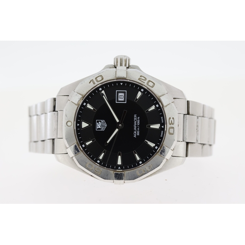 12 - TAG HEUER AQUARACER 300M QUARTZ WATCH REFERENCE WAY1110, W/BOX. Approx 41mm stainless steel case wit... 