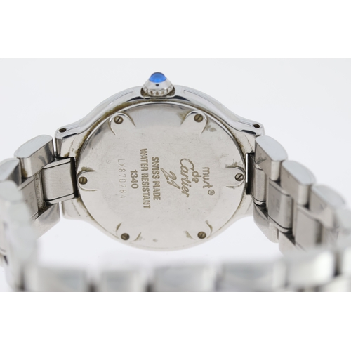 126 - CARTIER - MUST DE CARTIER 21 REFERENCE 1340,  circular silver dial, Roman numerals to bezel, 28mm st... 