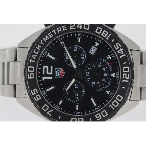 128 - TAG HEUER FORMULA 1 CHRONOGRAPH REFERENCE CAZ1110, circular black dial with baton hour markers, chro... 