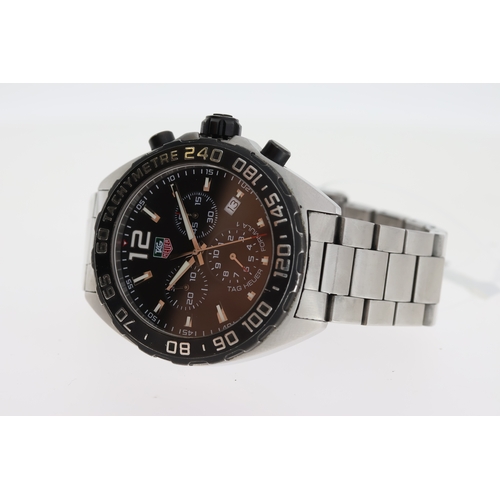 128 - TAG HEUER FORMULA 1 CHRONOGRAPH REFERENCE CAZ1110, circular black dial with baton hour markers, chro... 