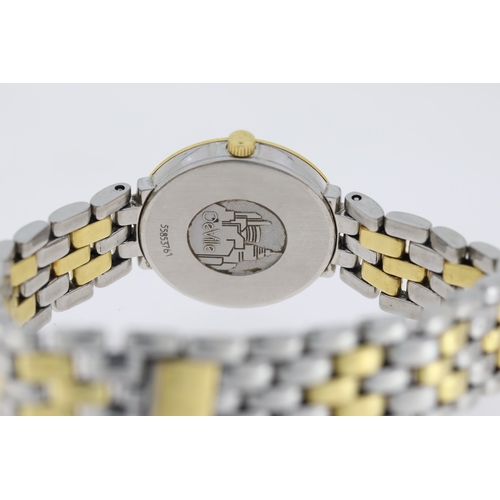 137 - LADIES OMEGA DE VILLE QUARTZ CIRCA 1995, circular white dial with baton hour markers, 23mm gold plat... 