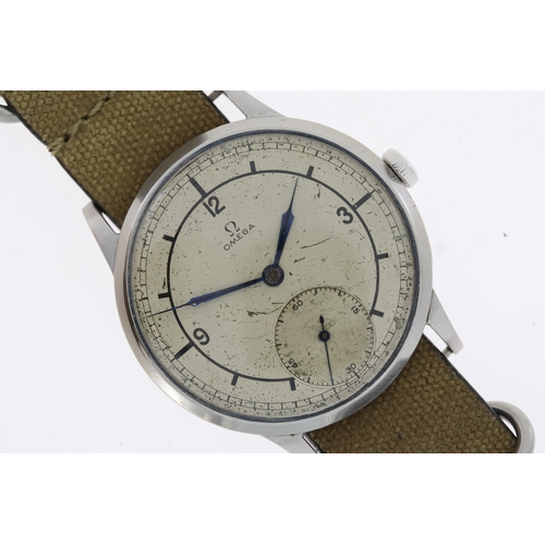 156 - VERY RARE OMEGA 'AVIATOR' OVERSIZED CMK 2039 circa 1939,, silver two tone oversized sector dial, sub... 