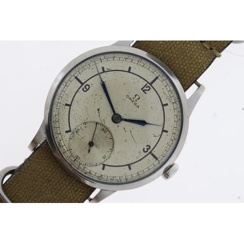 156 - VERY RARE OMEGA 'AVIATOR' OVERSIZED CMK 2039 circa 1939,, silver two tone oversized sector dial, sub... 