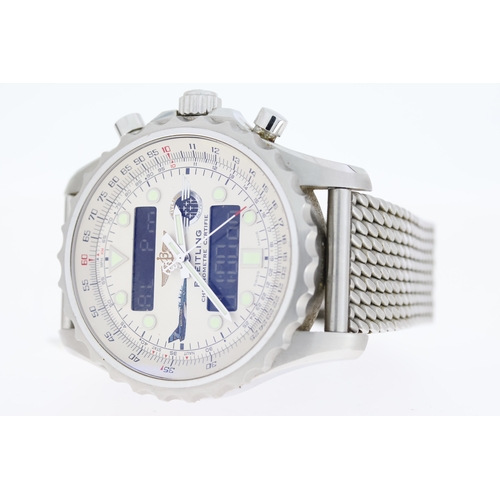 178 - BREITLING CHRONOSPACE REFERENCE A78365 AREO JET TEAM LIMITED EDITION, circular silver dial with dot ... 