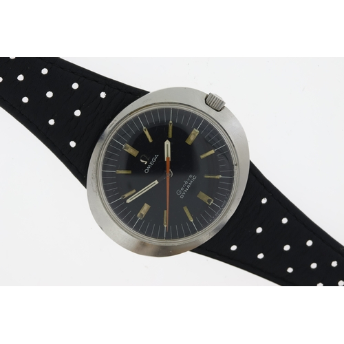 193 - VINTAGE OMEGA GENEVE DYNAMIC MANUAL WIND CIRCA 1970's, circular black dial with gold baton hour mark... 