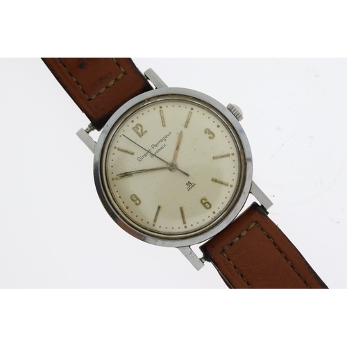 194 - VINTAGE GIRARD PERREGAUX GYROMATIC 39 WITH ASSOCIATED GUARANTEE PAPERS, circular silver patina dial ... 