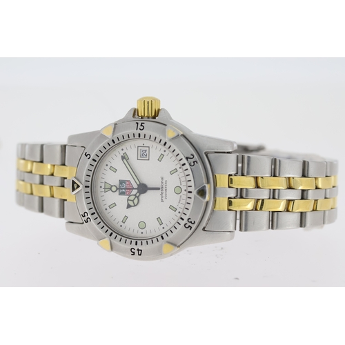 31 - LADIES TAG HEUER PROFESSIONAL 200M QUARTZ WATCH REFERENCE WD1421-PO W/BOX AND PAPERS 1997. Approx 28... 