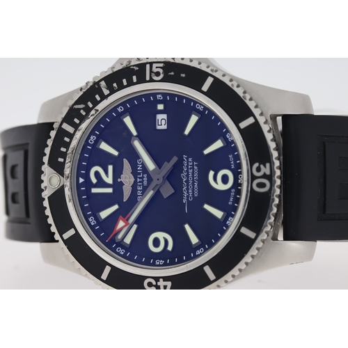 5 - BREITLING SUPEROCEAN 44 REFERENCE A17367 WITH BOX AND PAPERS 2020, circular black dial with applied ... 