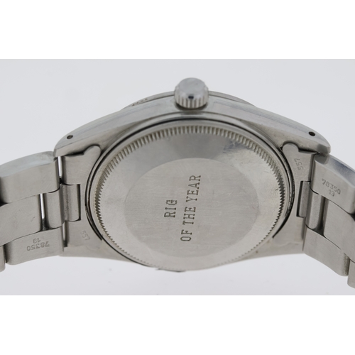 50 - ROLEX OYSTER PERPETUAL DATE POOL INTAIRDRILL WATCH REFERENCE 15000 WITH BOX, circular silver dial wi... 