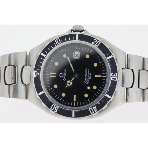 57 - VINTAGE OMEGA SEAMASTER PROFESSIONAL 200M 'PRE BOND' QUARTZ, black dial, black outer bezel, approx 4... 