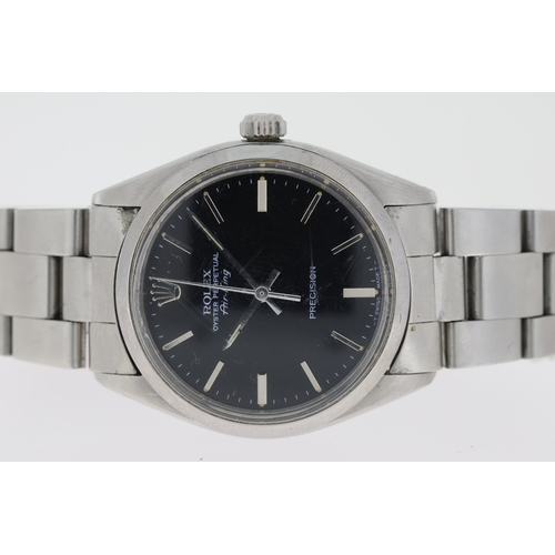 67 - ROLEX AIR KING REFERENCE 5500 CIRCA 1987, circular black dial with baton hour markers, approx 34mm s... 