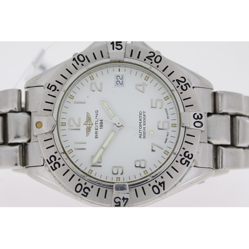 68 - BREITLING COLT AUTOMATIC REFERENCE A17035 WITH PAPERS, circular white dial with arabic numeral hour ... 