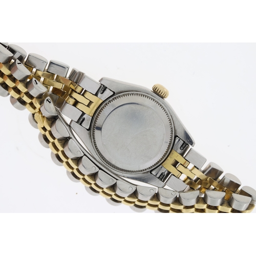 71 - LADIES ROLEX DATEJUST DIAMOND DOT REFERENCE 179173, circular champagne dial with diamond dot hour ma... 