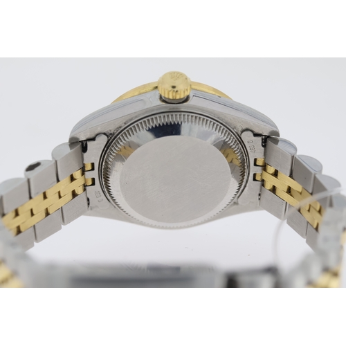 76 - LADIES ROLEX DATEJUST DIAMONDS REFERENCE 79173 CIRCA 1999, circular aftermarket champagne dial with ... 