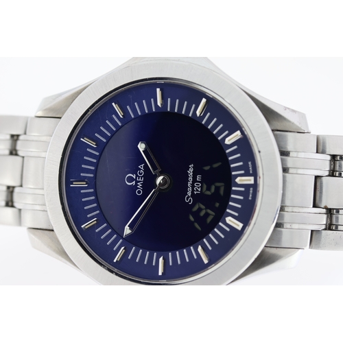 9 - OMEGA SEAMASTER 120M MULTI FUNCTION REFERENCE 2521.81.00 BOX AND PAPERS 2000, circular blue dial wit... 