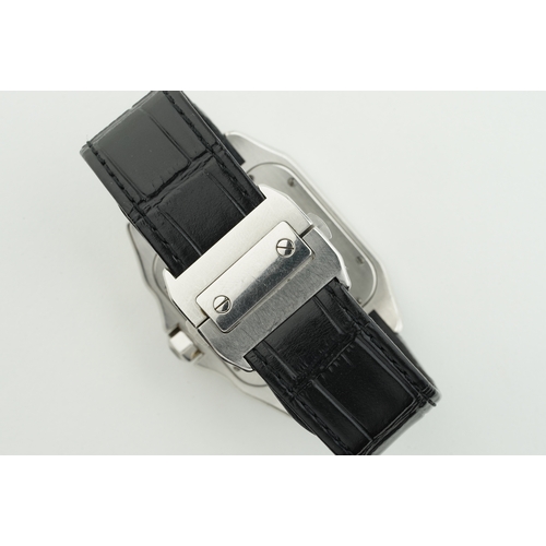 158 - CARTIER SANTOS 100 XL W/ GUARANTEE PAPERS REF. 2656, square dial with roman numeral hour markers and... 