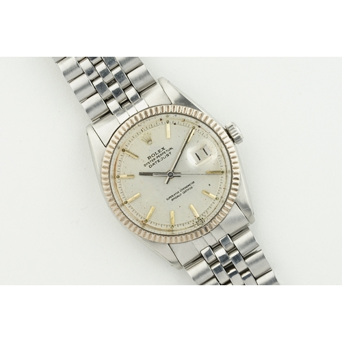 162 - ROLEX OYSTER PERPEPTUAL DATEJUST REF. 1601 CIRCA 1967, circular silver dial with hour markers and ha... 