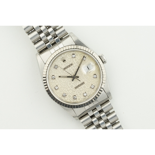 163 - ROLEX OYSTER PERPETUAL DATEJUST 'JUBILEE' DIAMOND DIAL WHITE GOLD BEZEL REF. 16234G CIRCA 1993, 
cir... 