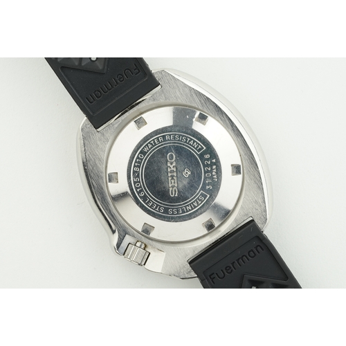 165 - SEIKO 'CAPTAIN WILLARD' APOCALYPSE NOW AUTOMATIC DIVERS REF. 6105-8110 CIRCA 1973, circular black di... 