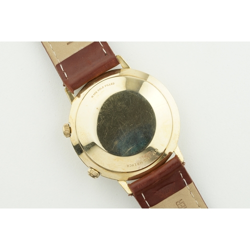 168 - JAEGER LECOULTRE JUMBO MEMOVOX 10CT GOLD FILLED WRISTWATCH, circular silver dial with hour markers a... 