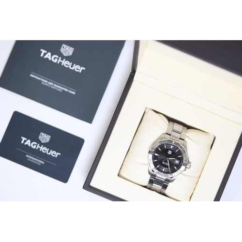 12 - TAG HEUER AQUARACER 300M QUARTZ WATCH REFERENCE WAY1110, W/BOX. Approx 41mm stainless steel case wit... 