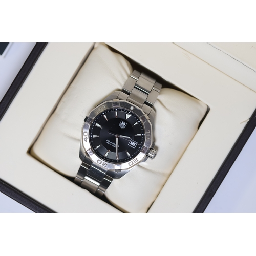 12 - TAG HEUER AQUARACER 300M QUARTZ WATCH REFERENCE WAY1110, W/BOX. Approx 41mm stainless steel case wit... 