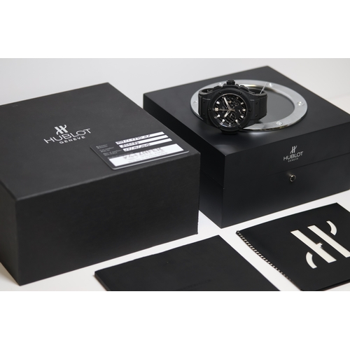 177 - HUBLOT BLACK MAGIC CHRONOGRAPH KING POWER LIMITED EDITION FULL SET 2010, circular black skeletonised... 