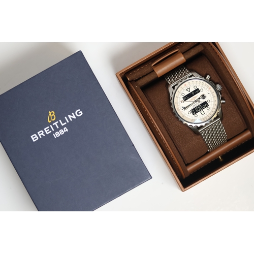 178 - BREITLING CHRONOSPACE REFERENCE A78365 AREO JET TEAM LIMITED EDITION, circular silver dial with dot ... 