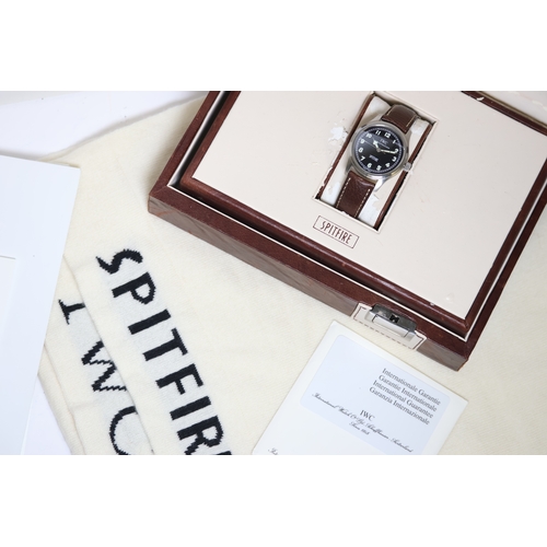 180 - IWC MARK XV SPITFIRE REFERENCE 3253 BOX AND PAPERS 2003 WITH SCARF, circular black dial with arabic ... 