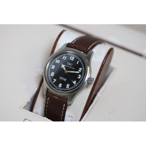 180 - IWC MARK XV SPITFIRE REFERENCE 3253 BOX AND PAPERS 2003 WITH SCARF, circular black dial with arabic ... 