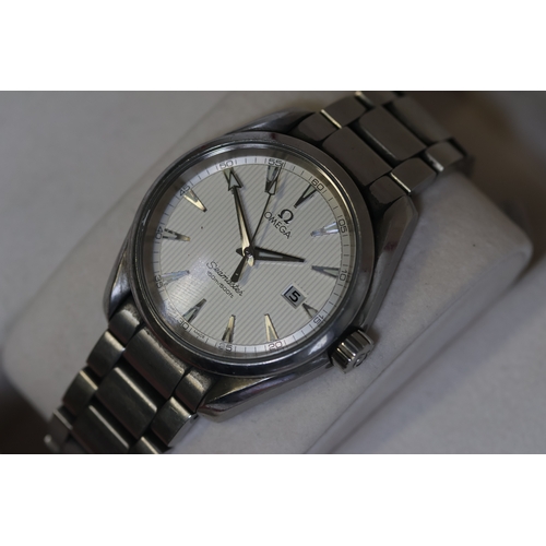 2 - OMEGA SEAMASTER AQUA TERRA REFERENCE 231.10.39.61.02.001 WITH BOX AND PAPERS 2011, white dial with l... 