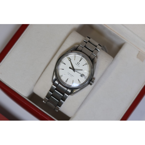 2 - OMEGA SEAMASTER AQUA TERRA REFERENCE 231.10.39.61.02.001 WITH BOX AND PAPERS 2011, white dial with l... 