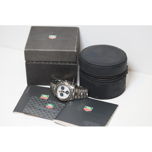 26 - TAG HEUER PROFESSIONAL 200M REFERENCE CK1111 WITH BOX AND PAPERS, white dial, three dark subsidairy ... 