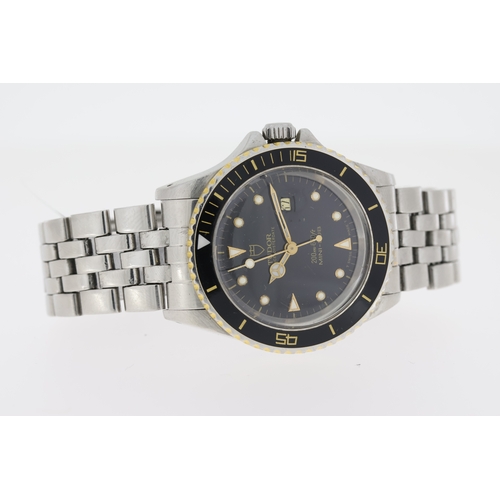 4 - LADIES TUDOR MINI-SUB PRINCE OYSTER DATE REFERENCE 73091 CIRCA 1995, circular black dial with applie... 