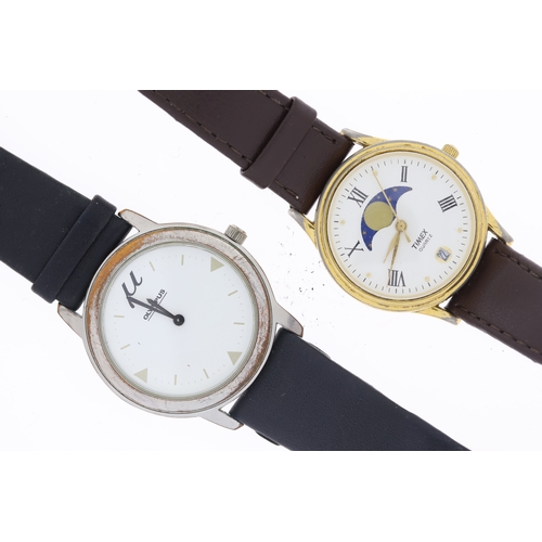 137 - ***TO BE SOLD WITHOUT RESERVE*** ***AS FOUND*** Job lot of two quartz wristwatches, a Timex moonphas... 