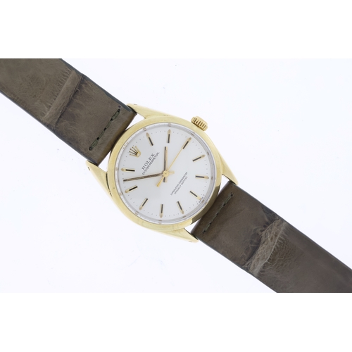 59 - Rolex Oyster Perpetual Reference 1024 Circa 1973, silver dial with baton hour markers, gold plated c... 