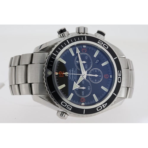 124 - *To Be Sold Without Reserve* OMEGA SEAMASTER PLANET OCEAN CHRONOGRAPH CIRCA 2006, circular black dia... 