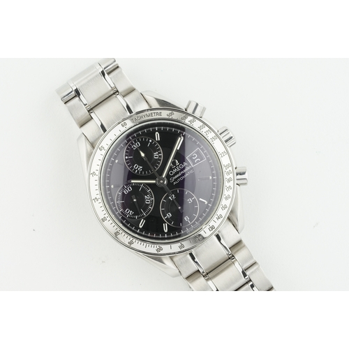 22 - OMEGA SPEEDMASTER DATE AUTOMATIC CHRONOGRAPH, circular silver dial with stick hour markers and hands... 