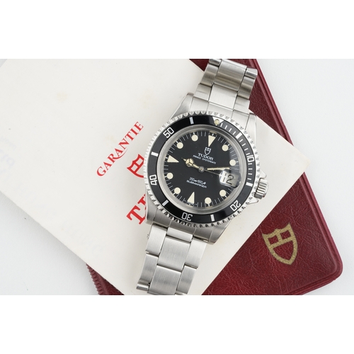 62 - TUDOR PRINCE OYSTERDATE SUBMARINER W/ GUARANTEE PAPERS REF. 76100 CIRCA 1989, circular black dial wi... 