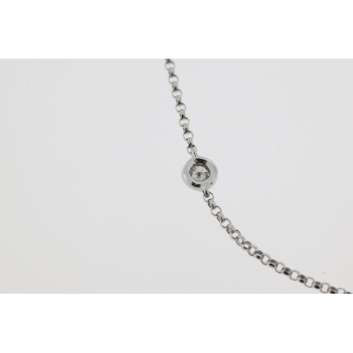 1014 - A round brilliant diamond set chain with 10 diamonds. Chain length approx 19inches. Estimated total ... 