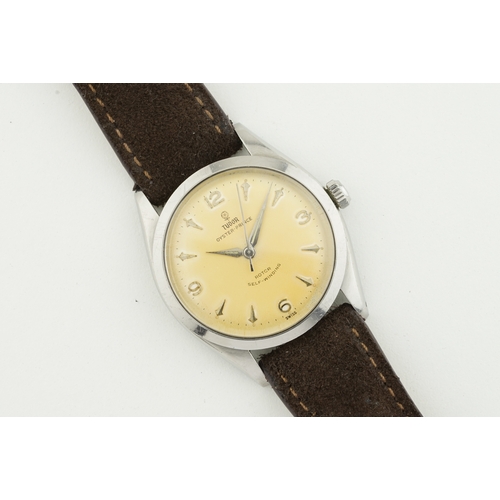 127 - TUDOR OYSTER PRINCE 'PEACH' DIAL REF. 7965 CIRCA 1959, circular peach patina dial with hour markers ... 